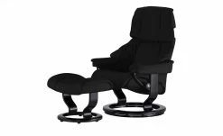 Stressless Relaxsessel mit Hocker Reno M | Schwarz Classic M