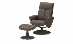 Fernsehsessel mit Hocker Abby | Grau (Grau-Braun)