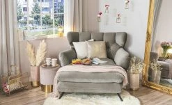 pop Longseat-Sessel Caldara | Silbergrau