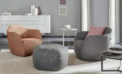 hülsta Sofa Polstersessel HS 480 | Tomatenrot / Natur (Creme)