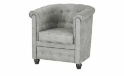 smart Sessel Chelli Mini | Hellgrau Microfaser Leder-Optik