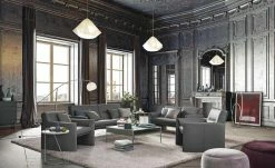 Ledersessel, niedrig Boavista | Ombra (Dunkelgrau)