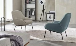 hülsta Sofa Ledersessel HS 482 | Graublau