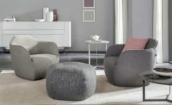 hülsta Sofa Polstersessel HS 480 | Schwarzgrau / Natur (Creme)