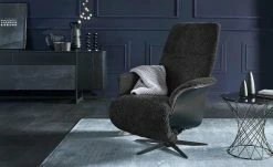 Nils Olsen Relaxsessel mit Schaffell Frederik | Black (Schwarz)