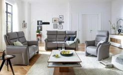 Wohnwert Ledersessel mit Relaxfunktion Corvina | Granit (Grau)